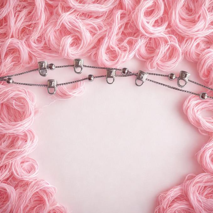925 Sterling Silver Barrel Charm Chain Bracelet — 925 silver, image 1
