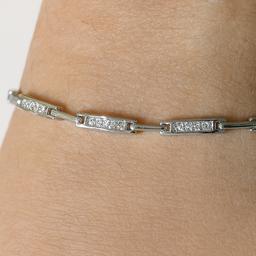 Elegant Silver Diamond-link Bracelet thumbnail 1