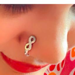 925 Silver Pushable Nose Pin – No Piercing Needed thumbnail 2