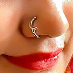 925 Silver Pushable Nose Pin – No Piercing Needed thumbnail 1