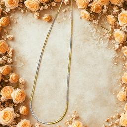 Elegant 925 Silver Dual-tone Chain – Alternating Gold & Silver Finish thumbnail 2