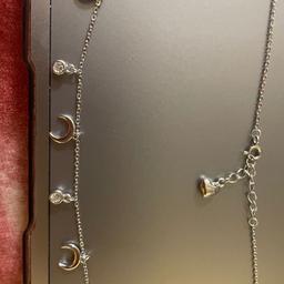 925 Sterling Silver Moon Charm Necklace thumbnail 3
