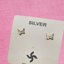 925 Oxidised Silver Butterfly Stud Earrings – Unisex Elegance In Every Detail thumbnail 1
