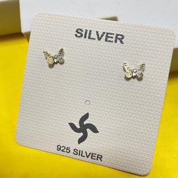 925 Oxidised Silver Butterfly Stud Earrings – Unisex Elegance In Every Detail thumbnail 2