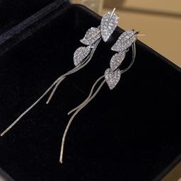 Elegant 925 Silver Detachable Leaf Dangle Earrings thumbnail 3