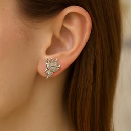 Elegant 925 Silver Butterfly Stud Earrings thumbnail 5