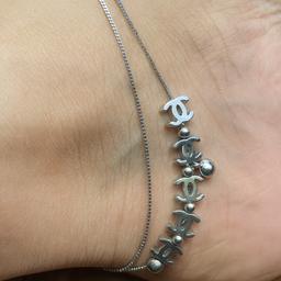 Elegant 925 Silver Designer Anklet With Dual Chain & Bold Motifs thumbnail 2