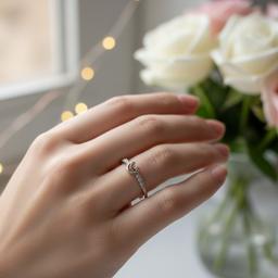 Sparkling Silver Heart Star Ring thumbnail 3
