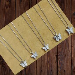925 Silver Butterfly Pendant Chain – Open Wing Design With “love” Inscription thumbnail 4