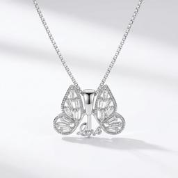 925 Silver Butterfly Pendant Chain – Open Wing Design With “love” Inscription thumbnail 6