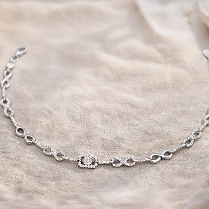 Infinity Sparkle 925 Silver Bracelet  — 925 silver, image 1