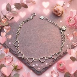 Delicate Silver Multi-heart Bracelet thumbnail 2