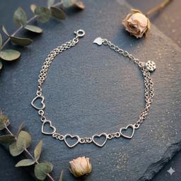 Delicate Silver Multi-heart Bracelet thumbnail 3