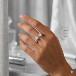 Elegant 925 Silver Open Square Ring (size 13) thumbnail 2
