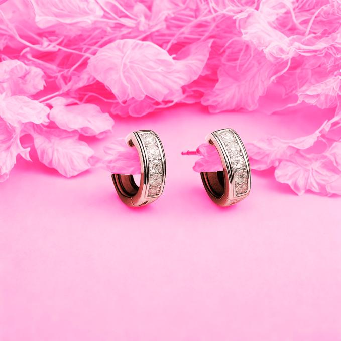 ✨ Elegant Sparkle Huggie Earrings – 925 Sterling Silver — 925 silver, image 1