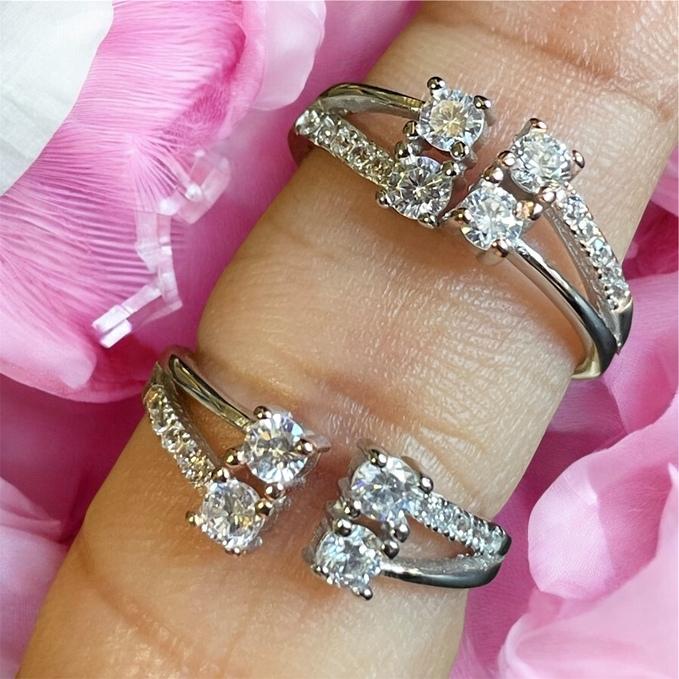 Adjustable Toe Rings In Silver & Rose Gold (1 Set) — 925 silver, image 1