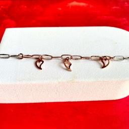 Dual-tone 92.5 Silver Chain Bracelet With Italian Lock thumbnail 4