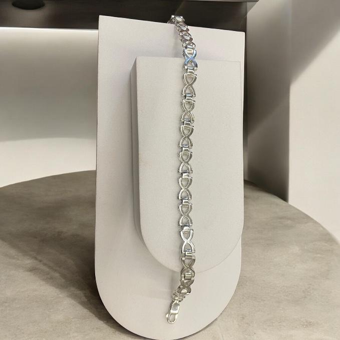925 Sterling Silver Infinity Link Bracelet For Men – Bold & Stylish — 925 silver, image 1
