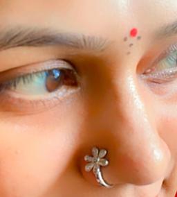 925 Silver Pushable Nose Pin β No Piercing Needed thumbnail 2