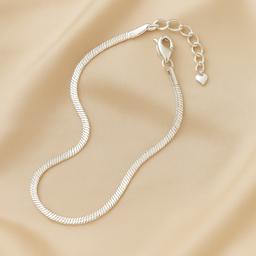 Elegant 925 Silver Snake Chain Anklet (pair) thumbnail 2