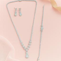 925 Silver Luxe Bridal Set – Necklace, Earrings, Ring & Bracelet thumbnail 1