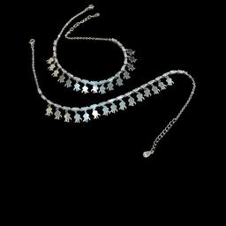 ✨ 925 Silver Anklet With Glass-like Shine & Cute Dangling Charms thumbnail 2