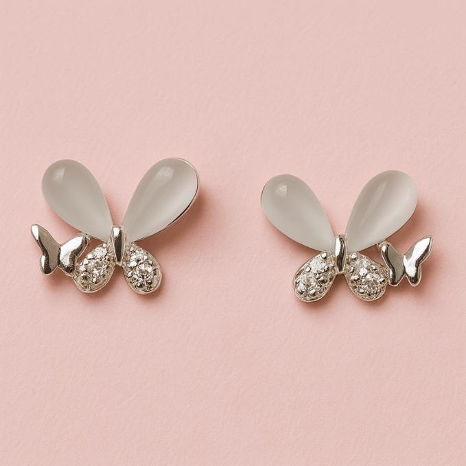 Butterfly Bling 925 Silver Stud Earrings