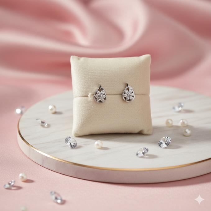 Dazzling Teardrop Cluster Stud Earrings - Minimalist & Elegant