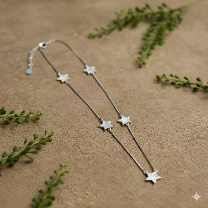 Celestial Sparkle: Five-star Minimalist Necklace