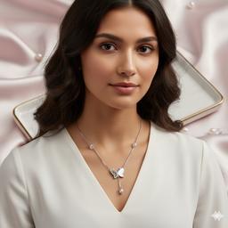 "metamorphosis" Dainty Zircon Butterfly Necklace thumbnail 3