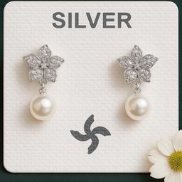 Elegant 925 Silver Earrings With Pearl Drop thumbnail 2