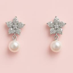 Elegant 925 Silver Earrings With Pearl Drop thumbnail 3