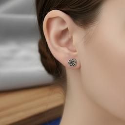 925 Oxidised Silver Geometric Stud Tops – Unisex Everyday Elegance thumbnail 1
