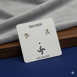 925 Silver Three-leaf Clover Stud Earrings β Minimal Luck & Style (unisex) thumbnail 2