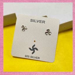 925 Silver Three-leaf Clover Stud Earrings β Minimal Luck & Style (unisex) thumbnail 3