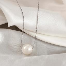 Timeless Pearl Drop Pendant - Luxe Floating Pearl Necklace thumbnail 3