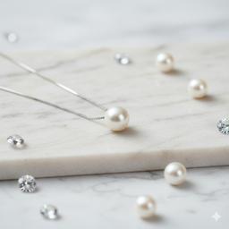 Timeless Pearl Drop Pendant - Luxe Floating Pearl Necklace thumbnail 4