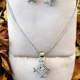 925 Silver Frame Spark Pendant Set (without Chain) thumbnail 3