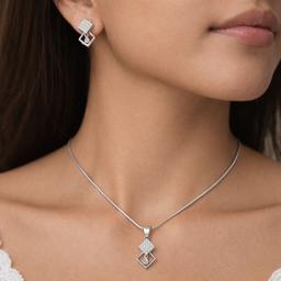 925 Silver Geometric Glam Pendant Set (without Chain) thumbnail 4