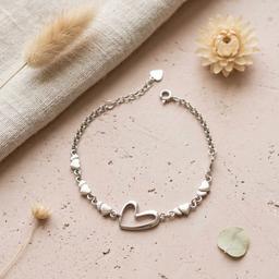 Silver Heart Charm Bracelet thumbnail 2