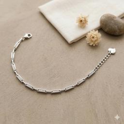 Elegant Silver Bar Link Bracelet thumbnail 3