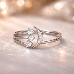 π Celestial Moon Crystal Silver Ring Size 11 thumbnail 1
