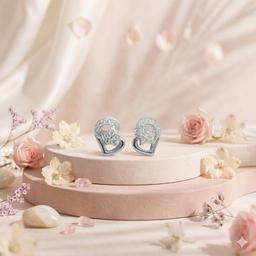 Starlight Heart Silver Studs thumbnail 1