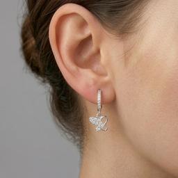 Dainty Butterfly Silver Balis - Hoops thumbnail 4