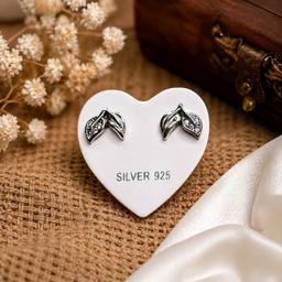 Shimmering Silver Whale Tail Stud thumbnail 3