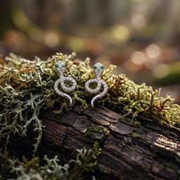 925 Silver Snake Stud Earrings thumbnail 1